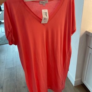Michael Stars Coral Tshirt Dress, Medium, New with Tags